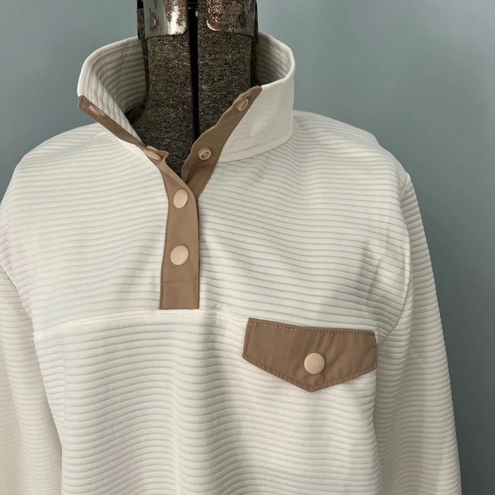J.Crew White Ribbed Pullover - Picture 2 of 8